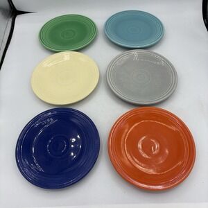 Fiesta HLC Plates Bread Appetizer Dessert 6 1/4" Mixed Colors Lot of 6